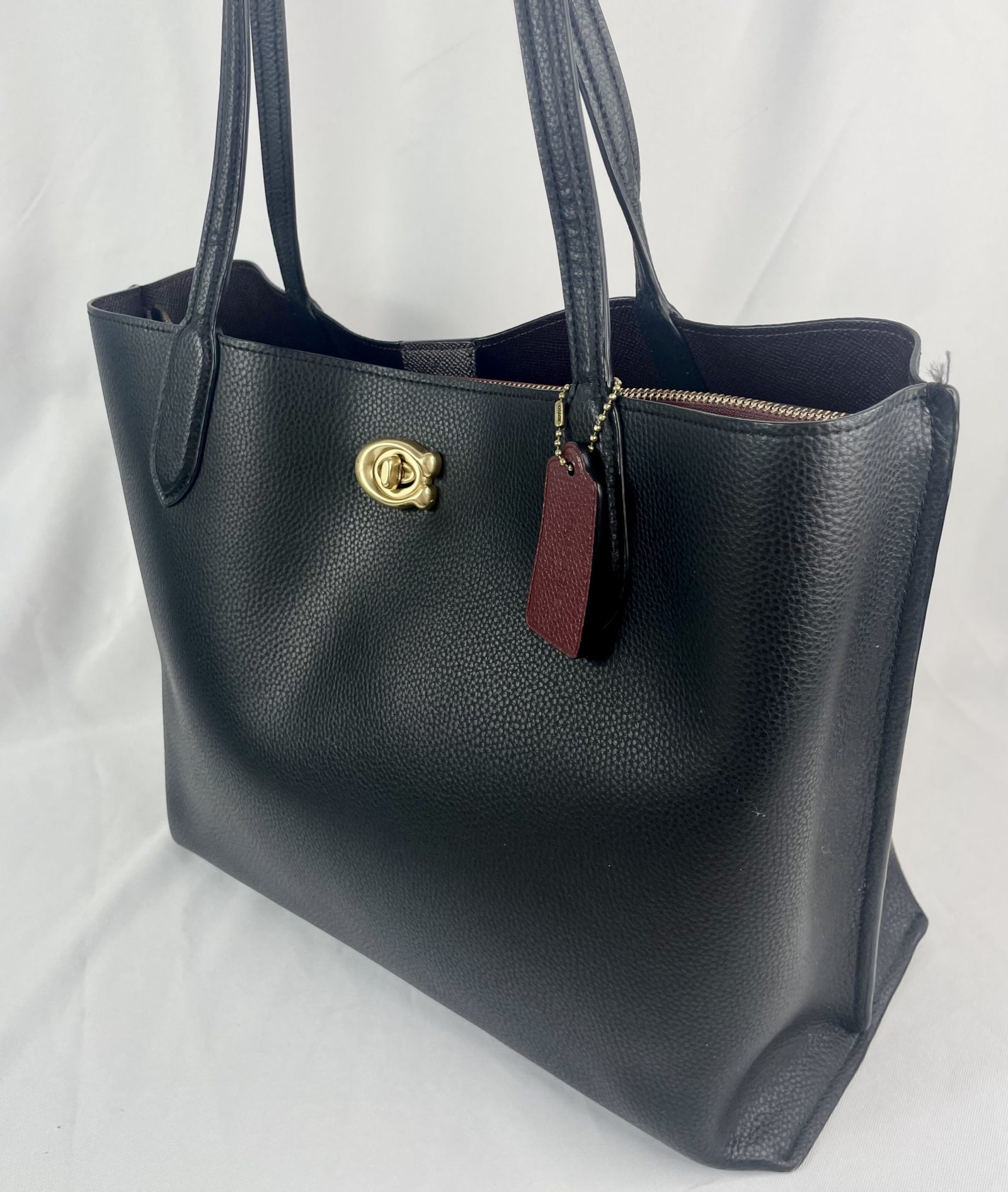 Preowned leather Coach tote bag